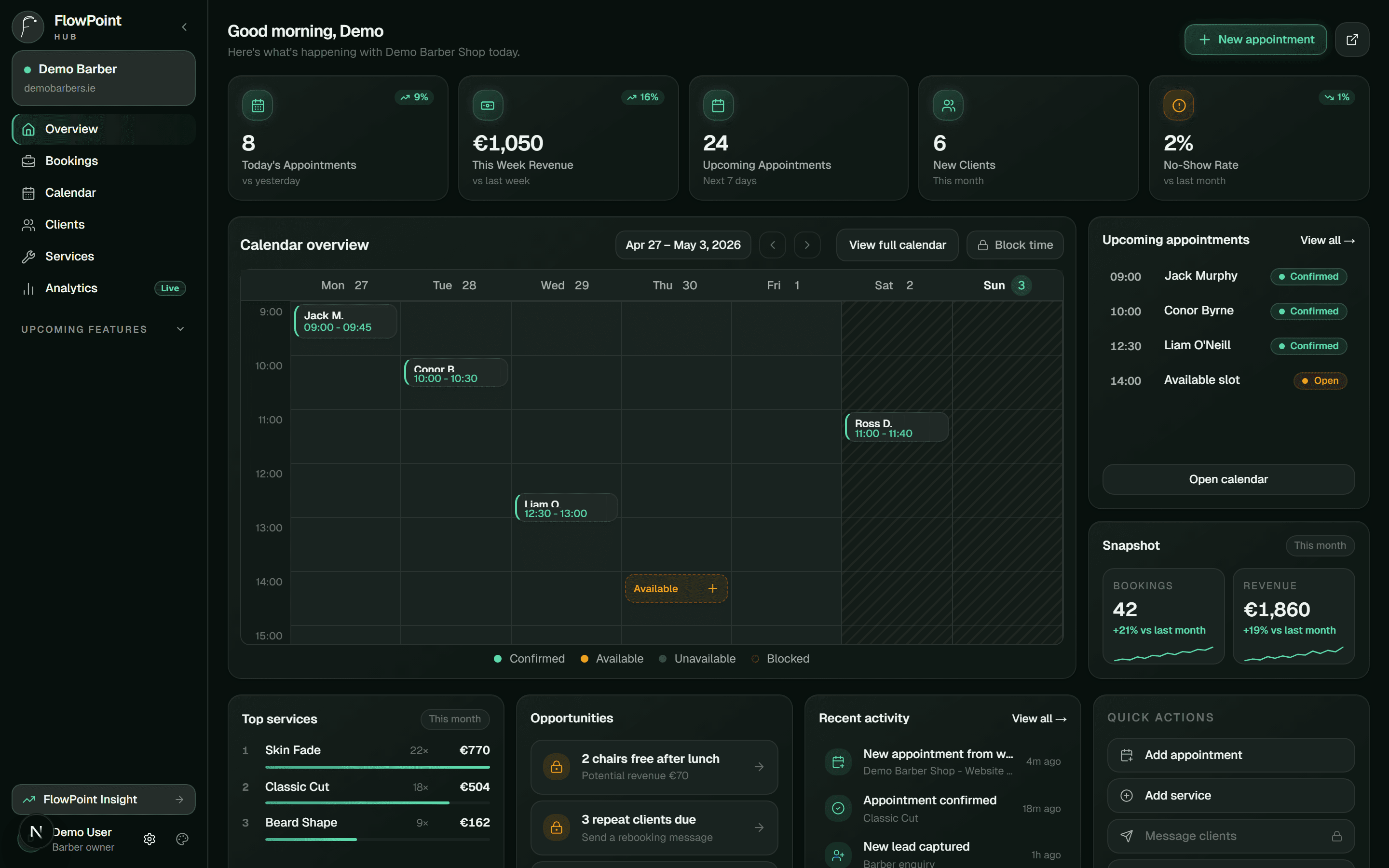 FlowPoint Hub dashboard